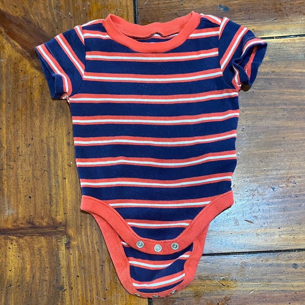 Old Navy Navy and Red Striped Bodysuit
